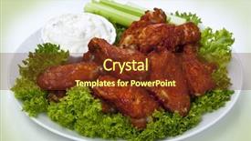  Presentation with hot sauce - PPT layouts featuring platter of buffalo wings background and a tawny brown colored foreground