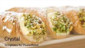  Presentation with powdered - Presentation featuring platter-of-freshly-baked-italian background and a yellow colored foreground