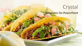  Presentation with tacos - Presentation having platter-of-three-tacos background and a lemonade colored foreground