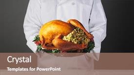  Presentation with thanksgiving - Audience pleasing presentation theme consisting of platter with a thanksgiving turkey backdrop and a coral colored foreground