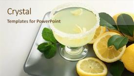  Presentation with juice - Colorful PPT layouts enhanced with platter with glass of juice backdrop and a cream colored foreground