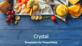 Presentation with cheese - Beautiful theme featuring platters - beautiful composition with variety backdrop and a ocean colored foreground