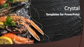  Presentation with seafood - Amazing slide set having platters - seafood served on black stone backdrop and a dark gray colored foreground
