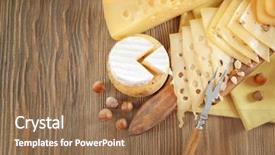  Presentation with cheese - Colorful slide deck enhanced with platters - wooden board with variety backdrop and a coral colored foreground