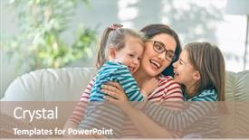  Presentation with happy-holiday - Slides consisting of daughters children girls are play background and a  colored foreground