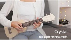  Presentation with ukulele - Colorful theme enhanced with play a song on ukulele backdrop and a gray colored foreground