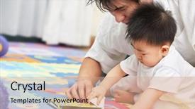  Presentation with early education - Cool new presentation design with early education - father spending time with his backdrop and a coral colored foreground