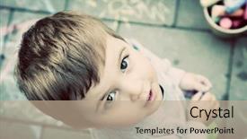  Presentation with learn - Presentation theme with play child expresses his creativity background and a coral colored foreground