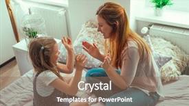  Presentation with play - Theme having play clapping hands together background and a coral colored foreground