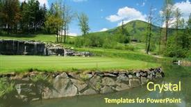  Presentation with water scarity - PPT theme with play ground - golfcourse and beauty surroundings background and a tawny brown colored foreground