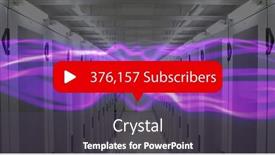  Presentation with server room - Presentation theme with play-icon-with-increasing-subscribers background and a violet colored foreground
