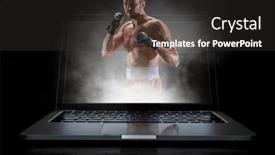  Presentation with play - Beautiful presentation theme featuring play it online mixed media backdrop and a dark gray colored foreground