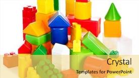  Presentation with play children - PPT theme consisting of play learn - children toys with cubes isolated background and a  colored foreground