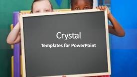  Presentation with an empty two way - Slides featuring play school presentation - two children holding an empty background and a gray colored foreground