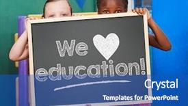  Presentation with education love - Presentation theme consisting of play school presentation - two children saying we love background and a  colored foreground