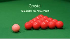  Presentation with play - Colorful PPT theme enhanced with play-snooker-ball-on-table backdrop and a forest green colored foreground