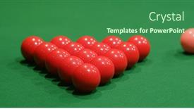  Presentation with play - Cool new PPT theme with play-snooker-ball-on-table backdrop and a ocean colored foreground