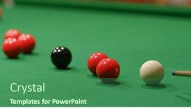  Presentation with play - Presentation consisting of play-snooker-ball-on-table background and a ocean colored foreground
