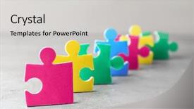  Presentation with play therapy - Colorful PPT theme enhanced with play therapy child - colorful pieces of puzzle backdrop and a light gray colored foreground