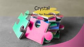  Presentation with play therapy - PPT theme having play therapy child - colorful pieces of puzzle background and a yellow colored foreground