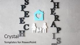  Presentation with play therapy - Audience pleasing PPT theme consisting of play therapy child - inscription speech therapist made backdrop and a light gray colored foreground