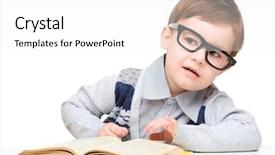  Presentation with filipino child playing - Beautiful presentation design featuring play with book and wear backdrop and a white colored foreground