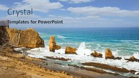  Presentation with beach rocks - PPT theme enhanced with playa-de-la-arnia-beach background and a  colored foreground