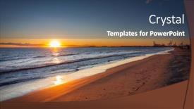  Presentation with beach - PPT theme enhanced with playa-de-las-arenas-beach background and a  colored foreground