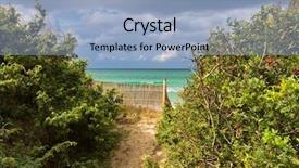  Presentation with summer at the beach - Presentation theme with playa de muro mallorca balearic background and a light blue colored foreground