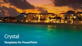  Presentation with maya - Presentation theme consisting of playa del carmen sunset beach background and a gray colored foreground