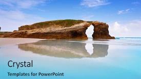  Presentation with erosion - Slide set enhanced with playa las catedrales catedrais beach background and a light blue colored foreground