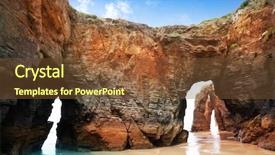  Presentation with erosion - Slide deck having playa las catedrales catedrais beach background and a tawny brown colored foreground