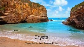  Presentation with beach - Colorful presentation theme enhanced with playa las catedrales catedrais beach backdrop and a  colored foreground