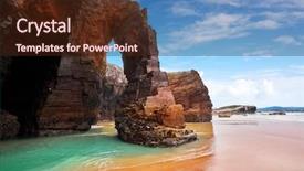  Presentation with erosion - Cool new PPT theme with playa las catedrales catedrais beach backdrop and a  colored foreground