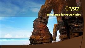  Presentation with spain - Slides enhanced with playa las catedrales catedrais beach background and a wine colored foreground