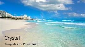 Presentation with mexico cancun - PPT layouts enhanced with playa marlin in cancun beach background and a soft green colored foreground