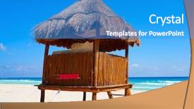  Presentation with mexico cancun - Cool new presentation theme with playa marlin in cancun beach backdrop and a teal colored foreground