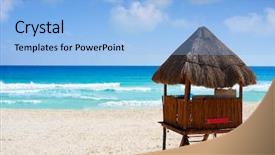  Presentation with mexico cancun - Colorful PPT layouts enhanced with playa marlin in cancun beach backdrop and a light blue colored foreground