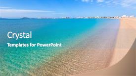  Presentation with spain - Audience pleasing presentation consisting of playa paraiso beach in manga backdrop and a teal colored foreground