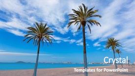  Presentation with beach party invitation - Amazing presentation theme having playa paraiso beach in manga backdrop and a teal colored foreground