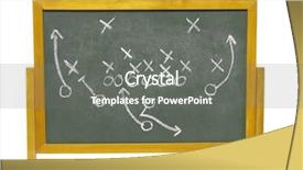  Presentation with football playbook - Beautiful slide deck featuring playbook - football strategy on the chalkboard backdrop and a gray colored foreground