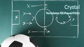  Presentation with football playbook - Cool new PPT theme with playbook - scheme of football game backdrop and a ocean colored foreground