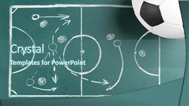  Presentation with football playbook - Amazing theme having playbook - scheme of football game backdrop and a ocean colored foreground