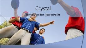  Presentation with baseball team - Slide deck enhanced with player arguing with opposing team background and a  colored foreground