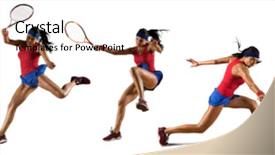  Presentation with tennis - Beautiful PPT theme featuring player in action during game backdrop and a coral colored foreground