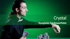  Presentation with golf player playing - Cool new theme with player in casino and chips backdrop and a forest green colored foreground