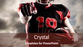  Presentation with football blue - Cool new PPT theme with player in helmet holding rugby backdrop and a  colored foreground