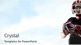  Presentation with football blue - Amazing slides having player in helmet holding rugby backdrop and a cool aqua colored foreground