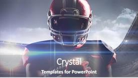  Presentation with american football and helmet on field - Amazing slides having player in helmet holding rugby backdrop and a ocean colored foreground