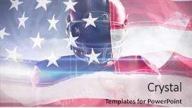  Presentation with american football and helmet on field - Beautiful slides featuring player in helmet holding rugby backdrop and a lemonade colored foreground